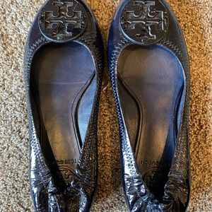 Tory Burch Patent Navy Flats